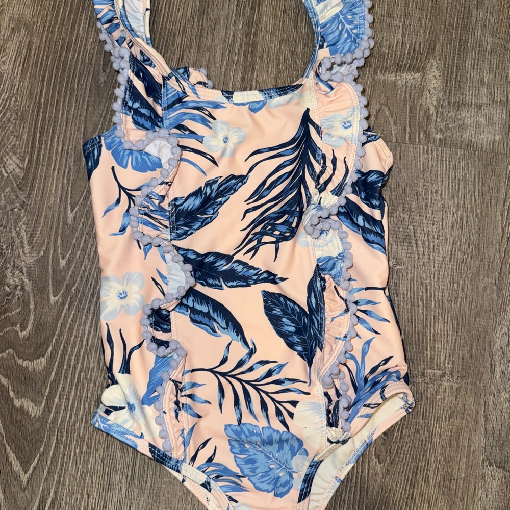 Tommy Bahama Kids One Piece in Blue Leaf Print